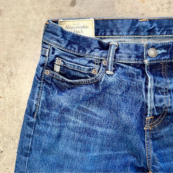 Abercrombie & Fitch Dark Skinny Jeans No Stretch Button Fly Womens 30x30 - BLUE - Picture 10 of 15
